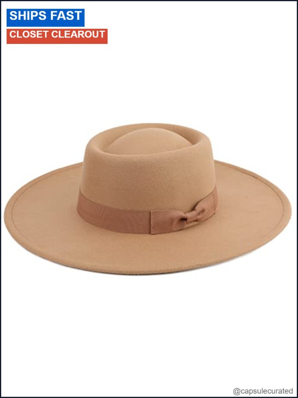 Wide Brim Fedora Hat Polyester Wool Women's Large Fedora